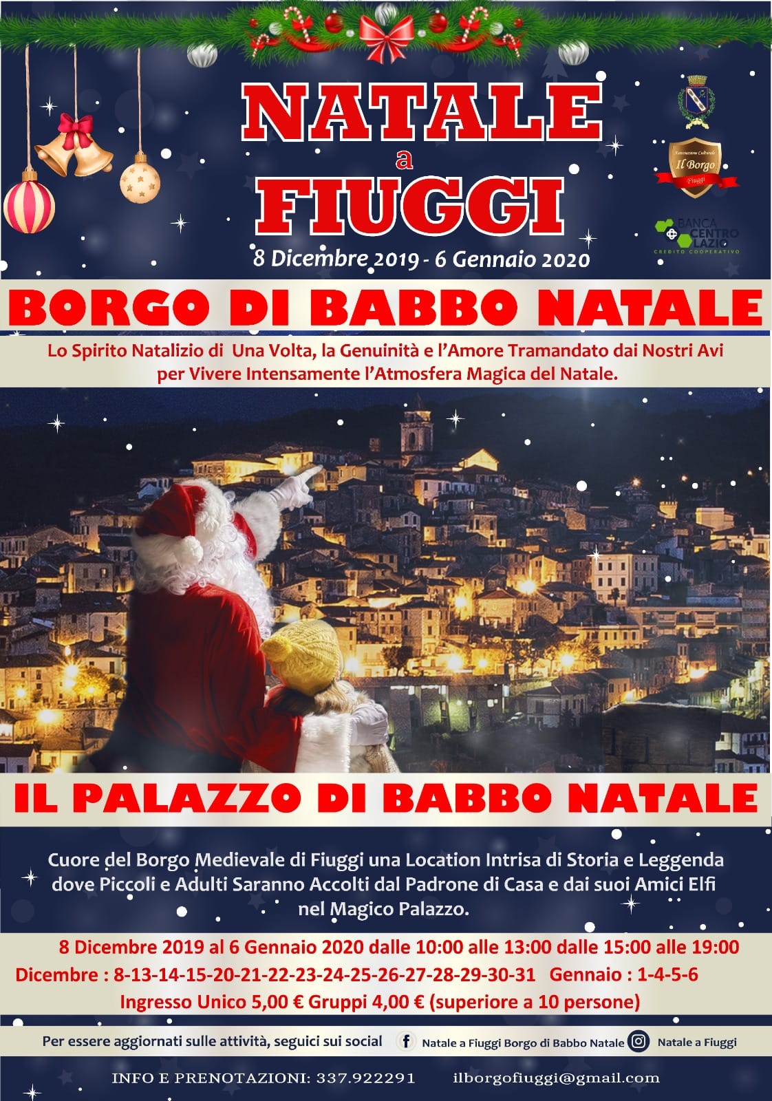 Babbo Natale 8 Dicembre.Natale A Fiuggi Borgo Di Babbo Natale 2019 Italive